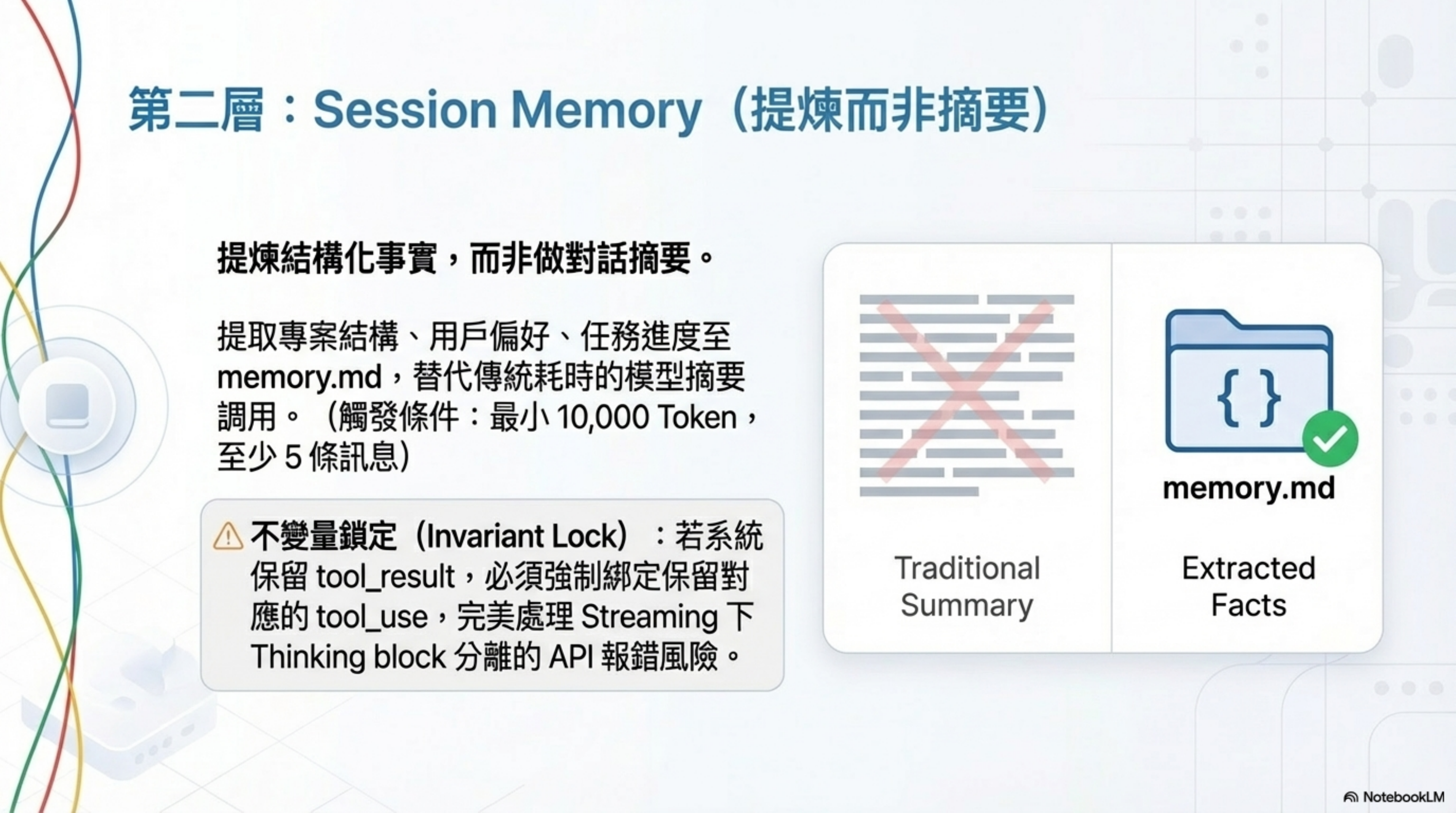 第二層:Session Memory(提煉而非摘要)