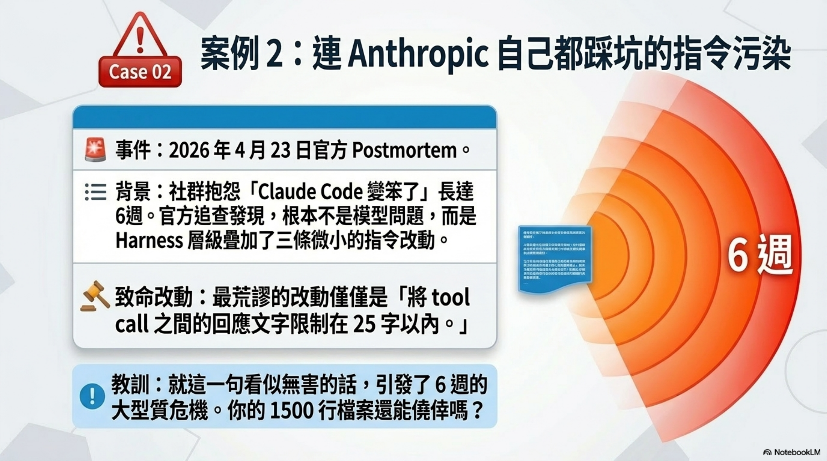 案例 2:連 Anthropic 自己都踩坑的指令污染 —— 影響長達 6 週