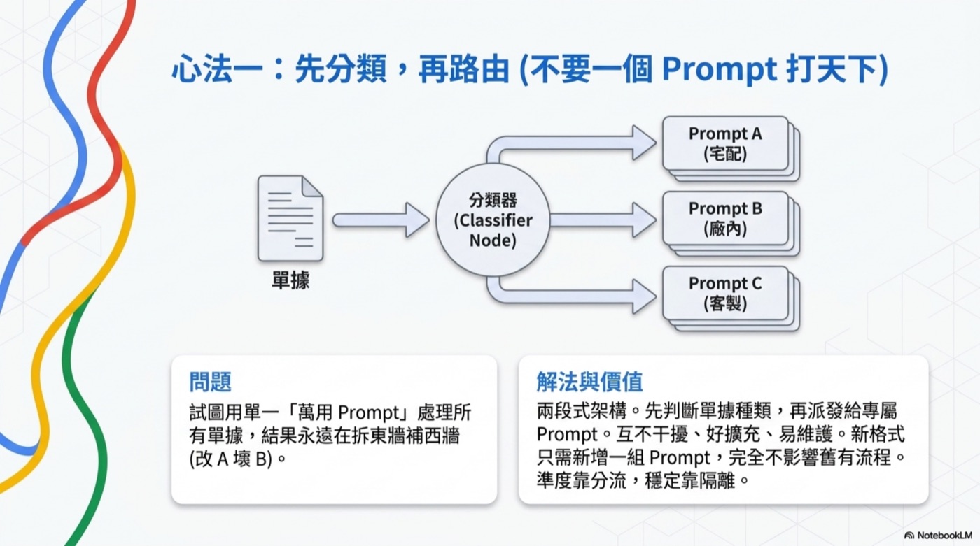 心法一:先分類,再路由(不要一個 Prompt 打天下)