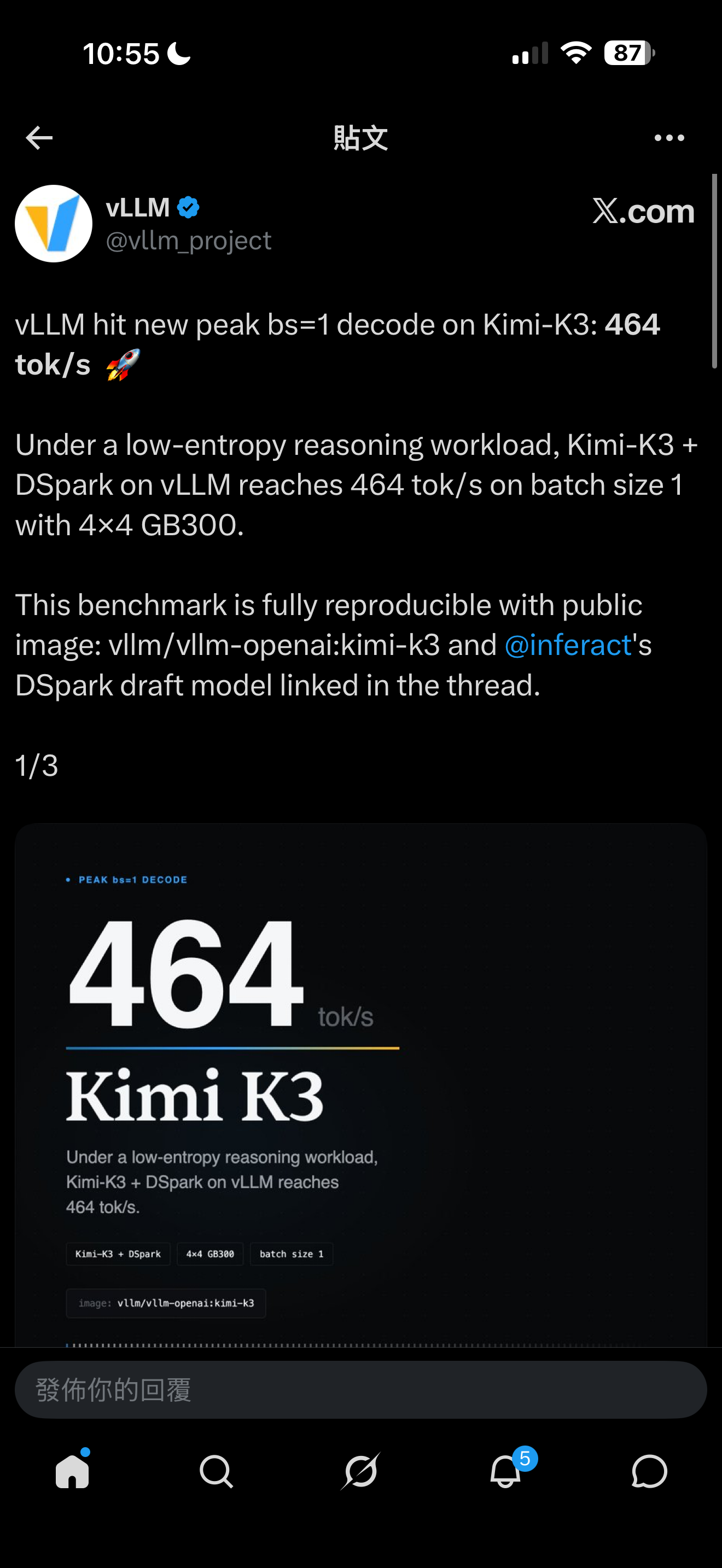 Kimi K3 + vLLM Day-0：2.8T 開源模型跑出 464 tok/s，自部署 Frontier AI 的遊戲規則變了